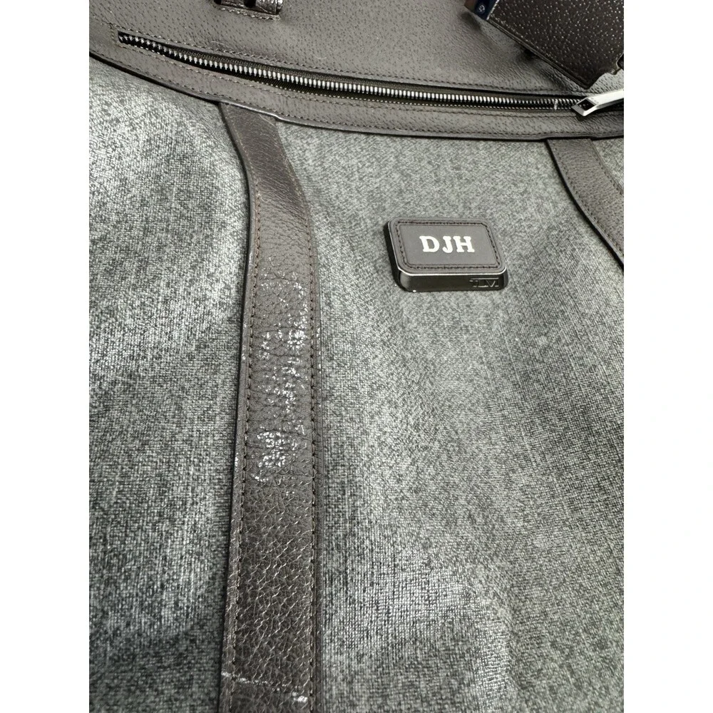 Authentic TUMI Astor San Remo Duffel Earl Grey Brown Leather Weekender Bag - Picture 7 of 13
